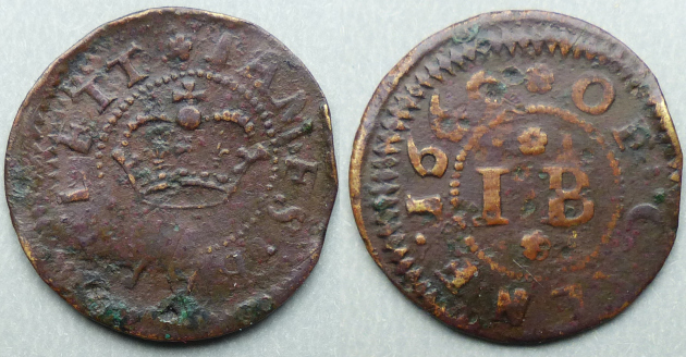 Calne, James Bartlett 1669 farthing